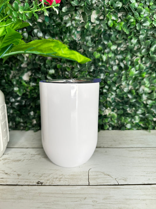 12 oz Stainless Steel Wine Tumbler (Customizable)
