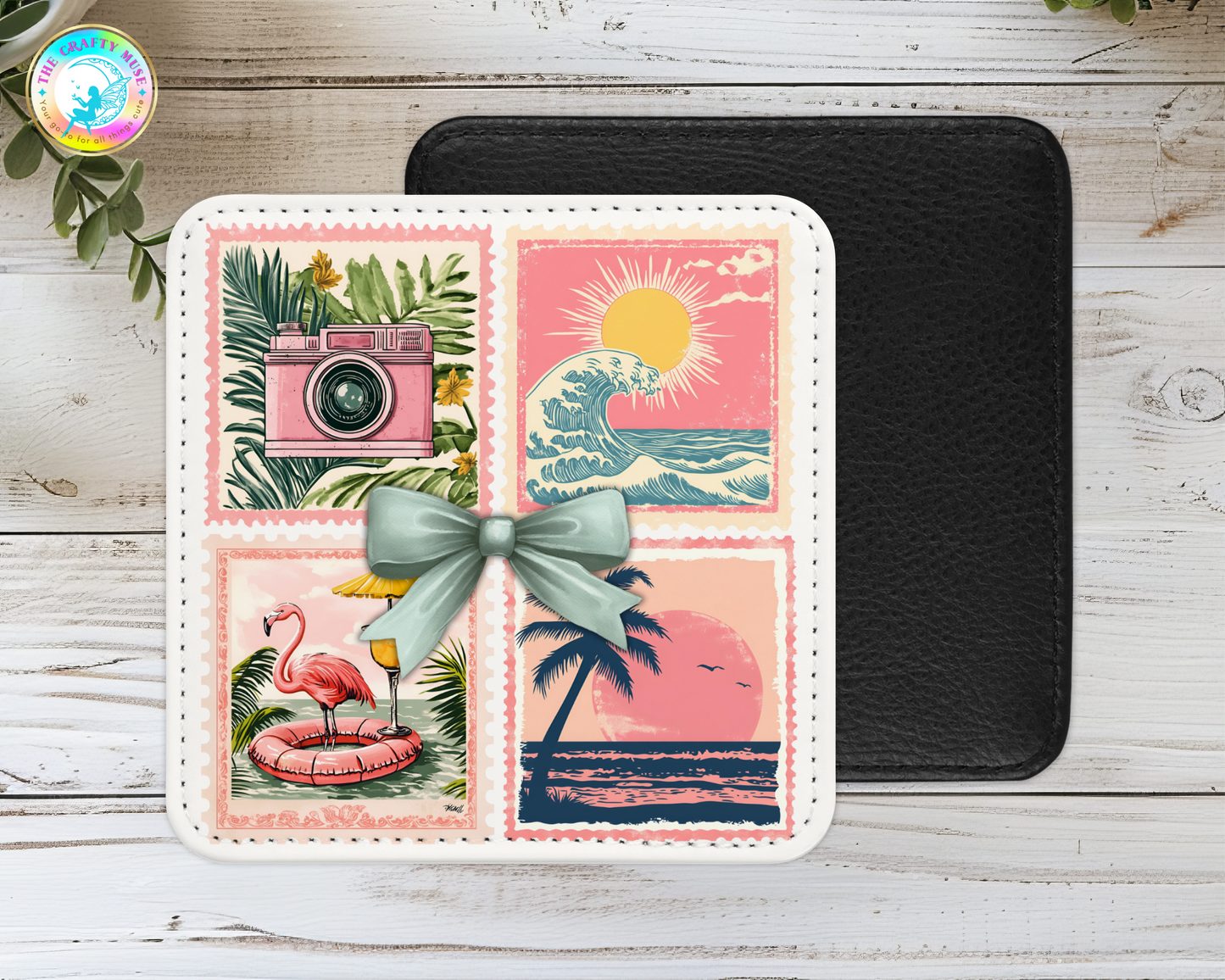 Summer Themed Pu-Leather Coasters