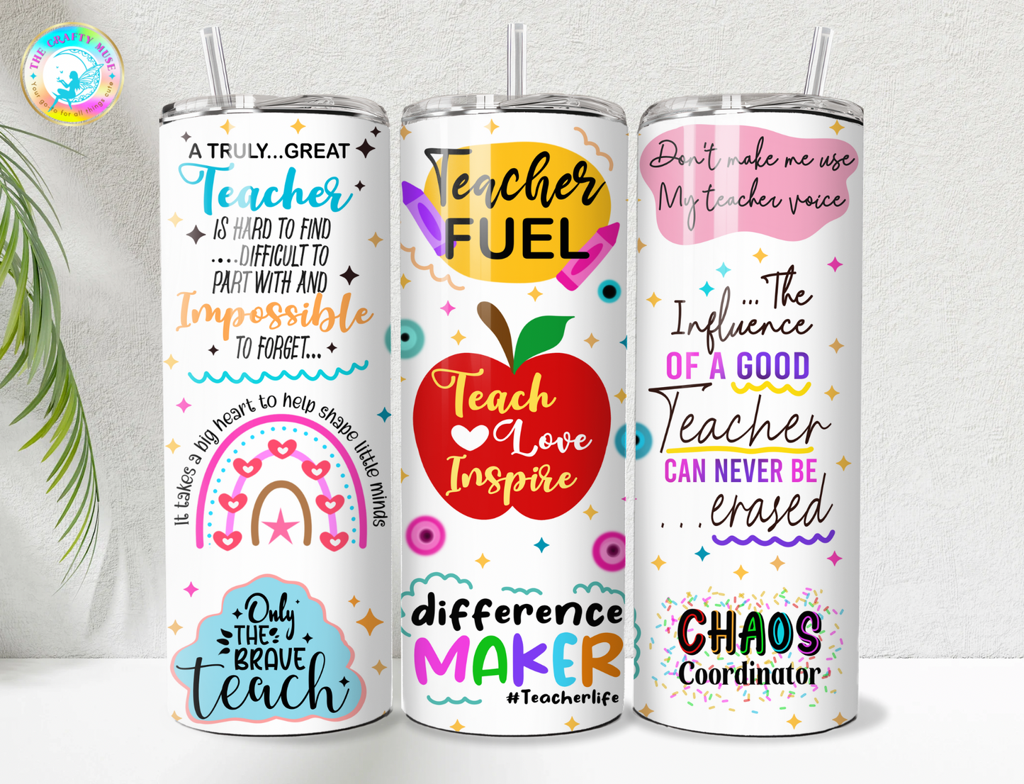 Teacher Appreciation Themed 20 oz Tumblers