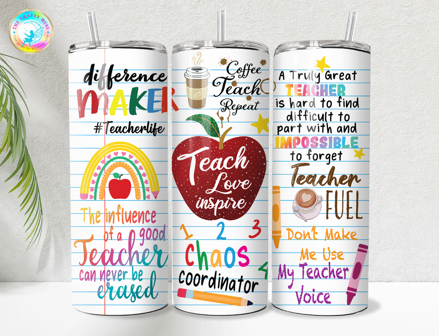 Teacher Appreciation Themed 20 oz Tumblers