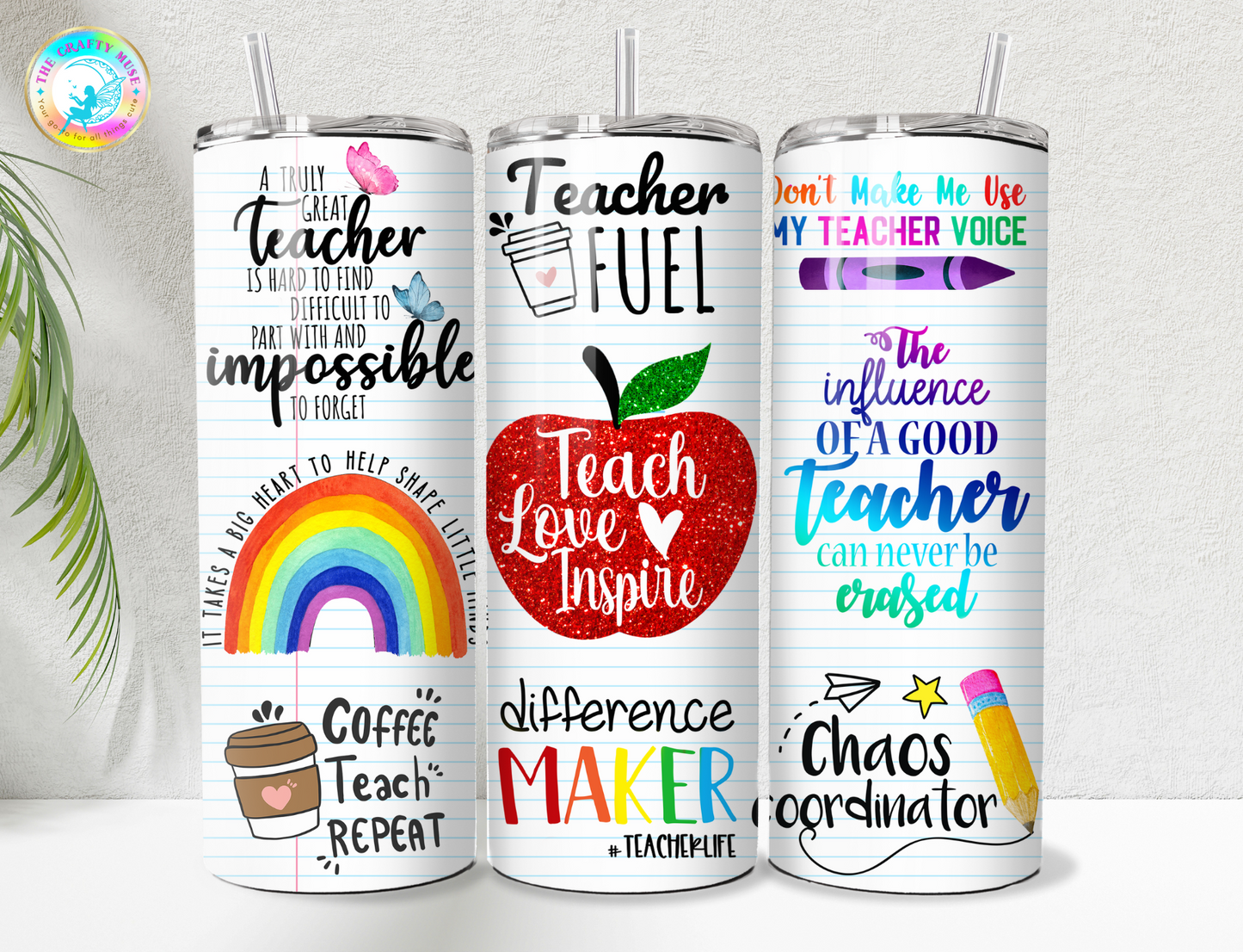 Teacher Appreciation Themed 20 oz Tumblers